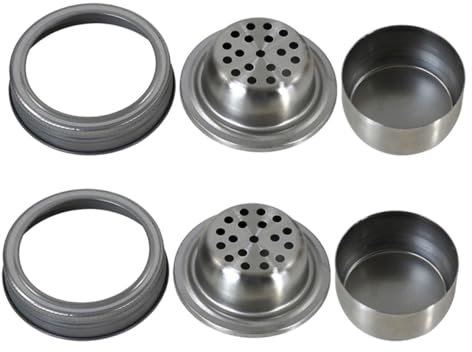 SKISUNO 2Pcs Stainless Steel Cocktail Shaker Lids for Mason Jars Practical Design for Effortless Mixing for Home Cocktails Gatherings