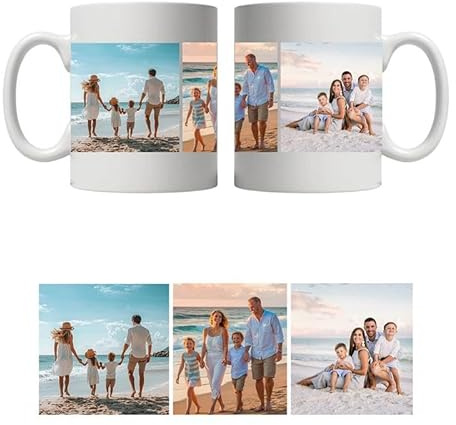 PrintWink Personalised Photo Mug | Custom Coffee Cup | 11 Oz Cup with Photo Collage | Personalised Gifts for Best Friend, Women, Dad Birthday, Wedding and Anniversary | 3 Photos