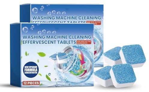 Waschmaschinenreiniger, Waschmaschine Dishwasher Tablets, Waschmaschine Deep Cleaning Tablet, 12 Stück Geschirrspültabs Hygienespüler Wäsche für Waschmaschines Hygiene Reinigung (2)