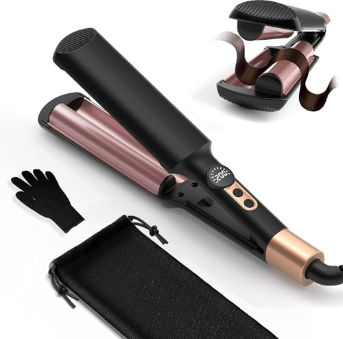UKLISS Welleneisen - Mini Welleneisen für Haare, 5 Temps 120-200℃ (Schwarz)