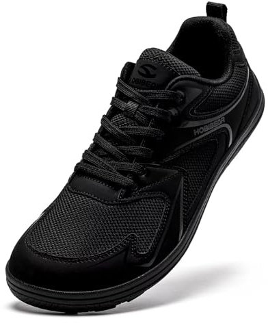 HOBIBEAR Zapatos Minimalistas para Mujeres Hombres Caminar Punta Ancha Sneaker Unisex Zero Drop Casual Antideslizante Calzado Deportivo Zapatillas(Todo Negro,EU 45)