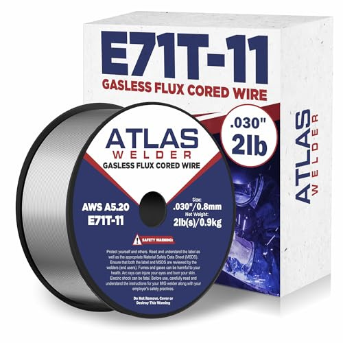 ATLASWELDER Flux Core Welding Wire, E71T-11 .030 Inch 2 LB, Gasless Mild Steel MIG Welding Wire with Low Spatter for All Position Welding