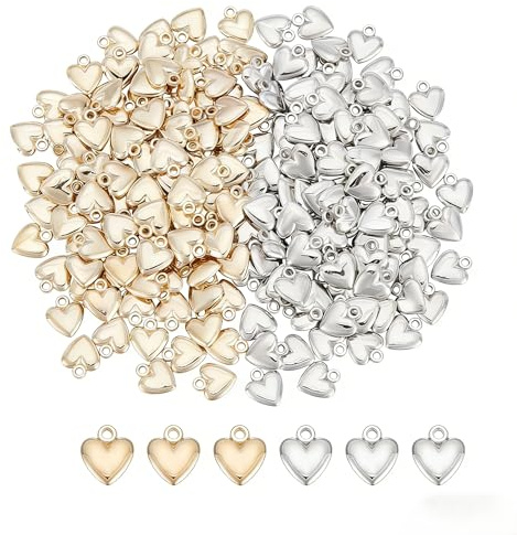 UNICRAFTALE Geschwollener Herzanhänger Kleiner Liebesanhänger Kleines Pfirsichherzanhänger Anhänger Für Die Herstellung von DIY Halsketten Armbändern Ohrringen Und Schmuck