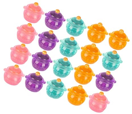 MUSISALY Lot de 20 Mini-Pots Cuisine en Résine Multicolores, Accessoires pour Maison de Poupée, Mini-ustensiles Décoratifs Éducatifs pour Garçon et Filles, Simulation Culinaire, Décor