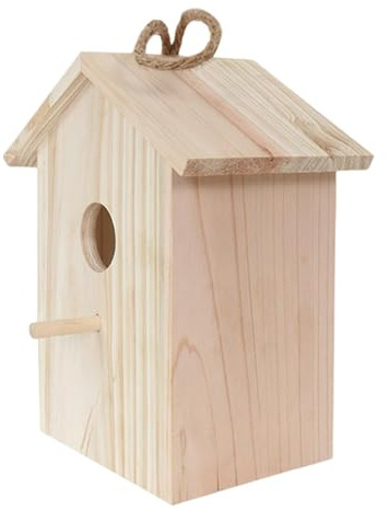 Casa para pájaros de Madera - 13,2x10x21,5 cm, casa con Vista Clara, cabaña de Madera | Refugio de cría al Aire Libre, cabaña con Ventana Transparente para Patio Trasero, jardín de Invierno,