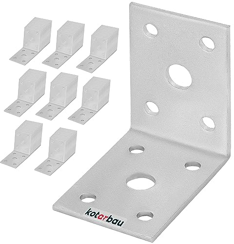 KOTARBAU® Lot de 100 Équerres Fixation 50 x 50 x 35 mm Équerre d'assemblage Acier Galvanisée Connecteurs pour Le Bois Équerre renforcée Support de Coin Raccord coudé