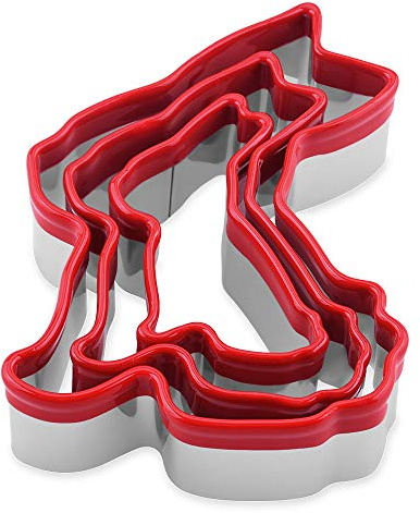 FASAKA the Easter’s Day Cookie Cutters with Red Color – 3pcs Rabbit Biscuit Cutter for Baking and Decorating the Cake