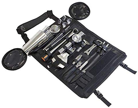 LTLWSH Kit Barman 16 Pezzi in Acciaio Inossidabile Completo Boston Shaker Kit Cocktail Professionale con Borsa da Barman Portatile Shaker Jigger Bar Spoon ect per Drink Margarita Manhattan