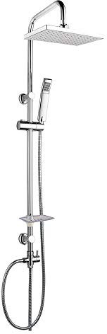 Ogomondo Colonna Doccia Attrezzata Beta Ottone Cromato con Staffe a Muro in Abs