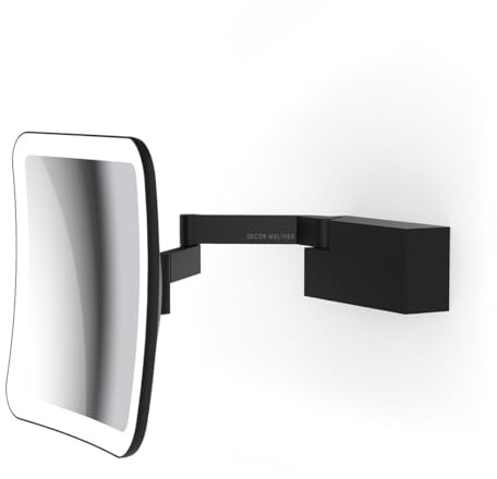 Decor Walther Vision S Wandkosmetikspiegel LED, schwarz matt - Vergrößerung 5-Fach