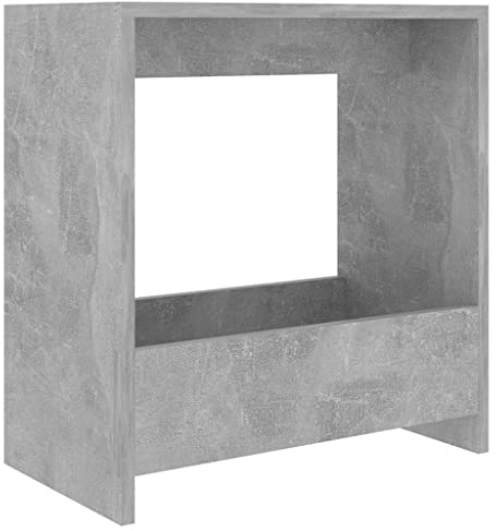 vidaXL Side Table Magazine Rack Room Living Room Bedroom Furniture Accessories End Sofa Coffee Table Storage Cabinet Chipboard Concrete Grey