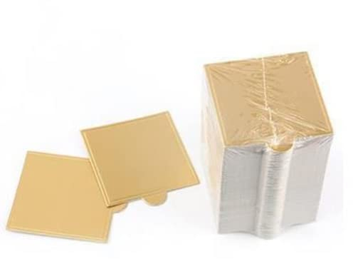 Lot de 200 mini planches à gâteau, bases carrées pour cupcakes, centre de table sur une table à dessert, tranches de gâteau, cupcakes, friandises, cheesecake