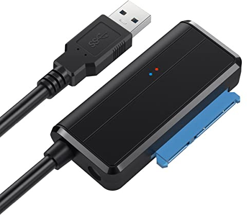 Cablecc Abgewinkeltes SATA-Adapterkabel 22-polig auf USB 3.0 für 6,3 cm / 3,5 Zoll Festplatte SSD für Desktop-Laptop