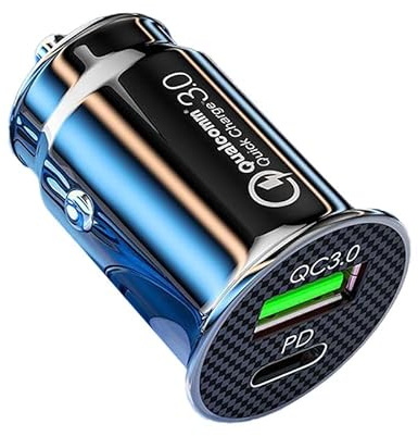 MMOBIEL Chargeur Telephone Voiture Double USB-C et USB-A - Adaptateur Mini Allume-Cigarette 36W à 2 Ports - Chargeur de Téléphone pour Voiture avec Quick Charge 3.0 et Power Delivery 3.0 – Noir