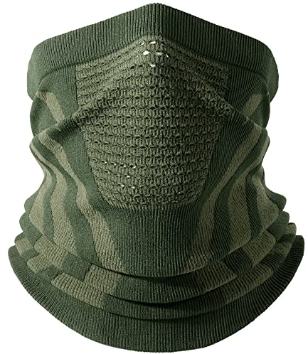 WTACTFUL Schlauchschal Herren Halbe Sturmhaube Motorrad Halstuch Herren Halswärmer Ski Mask Skimaske Halsschlauc Neck Gaiter Motorrad Gesichtsmaske für Winter Laufen Skifahren Snowboarden Alle Grün