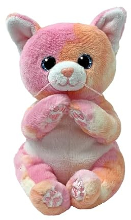 TY Beanie Bellies Lillibelle la Gattina Rosa con gli Occhioni Azzurri Glitter, i Coccolosi Animaletti di Peluche con il Pancino Morbido Originali Ty 20 Cm T41283
