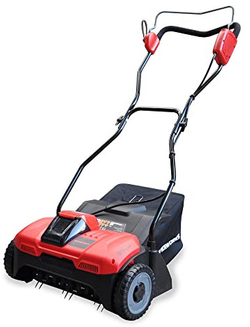 RocwooD PowerWorks Cordless Battery Scarifier Lawn Rake Dethatcher 40v 2Ah Greenworks Garden Grass Outdoor 36 Working Width Folding Design 10L Grass Bag Tool Only (Battery & Charger Not Included)