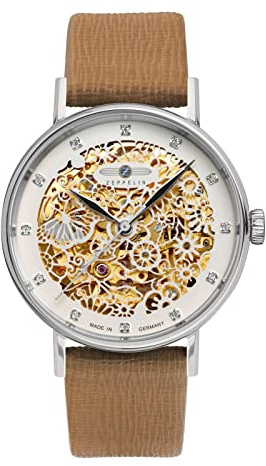Zeppelin Damenur mit Lederband Serie Princess of the Sky Skelett Automatik 7461