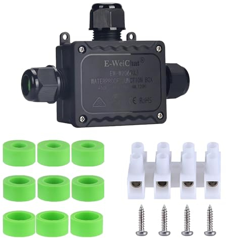 SZFUDIGO Wasserdichte Abzweigdose für den Außenbereich,，kabelverbinder wasserdicht abzweigdose， 3 Wege kabelverschraubung m25 Kabeldurchmesser ist 5mm-14mm aufputz（T-förmig）