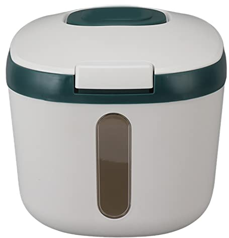 Seau à Riz Hermétique avec Couvercle, Matériau de qualité Alimentaire, Anti-insectes, Résistant à la Chaleur pour la Farine et le Grain (S Vert (5kg/11.0lb))