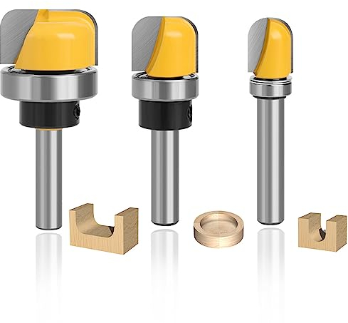 3 Stück Fräser für Oberfräse Set,8mm Rundfräser Router Bits, Hohlkehlfräser, Schüssel-Fräs-Bit, für Holzbearbeitung Shaker Cutter Werkzeuge, die Schneidwerkzeug