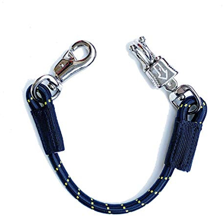 JA Horse Transport Elastik Anbinder Anbindestrick elastisch Gummianbinder Anbindekette mit Panikhaken und Bull snap für Reitsport Pferdeanhänger, Box und Stall