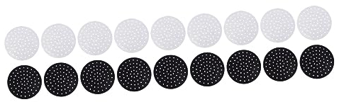 BESTonZON 18pcs Reusable Air Fryer Mats High Temperature Steamer Patches Black White Optimal Air for Even Heating Dishwasher Accessory