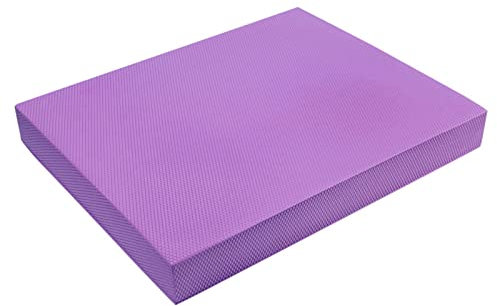 Schaumstoffpolster für Gleichgewichtstraining, Weiches Kissen mit Flacher Stützung, Fitness-Yogamatte mit Hoher Rückfederung, Rutschfeste Schaumstoff-Trainingsmatte,(Dunkles Rattan-Lila)