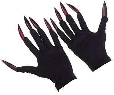 PACKOVE 1 Paar Halloween-Handschuhe mit Nägeln lange Handschuhe the hallow halloween mitgebsel spri halloween kostüm erwachsene Vollfingerhandschuhe Fingernägel Handschuhe Kleidung Zubehör