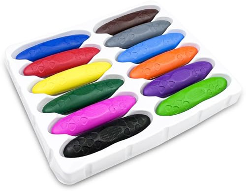 Lectorias 12 Colori Assortiti Pastelli a Cera Colorati, Regali Bambini, Lavabili e Sicuri, Senza Mani Sporche, Impugnatura Più Facile, Ideali per Scuola, Disegno, Artigianato Fai-Da-Te e Graffiti