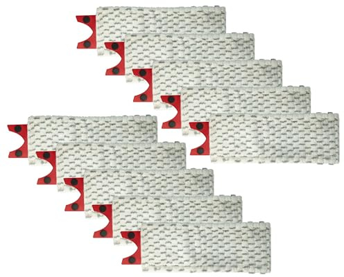 vhbw 10x Wischbezug kompatibel mit Vileda 1-2 Spray Wischmopp | Ersatzkopf, Mikrofaser Grau Weiß