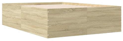 vidaXL Bettgestell Sonoma-Eiche 120x200 cm Holzwerkstoff