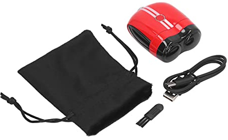 Maquinilla de Afeitar Eléctrica, Mini Afeitadora de Barba Eléctrica, Recortadora de Barba Impermeable IPX7 de Aleación de Zinc, Carga Tipo C, Uso Dual Húmedo y Seco, 10300 rpm (Rojo)