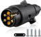 GEARMONSTER 7 Poliger Anhänger Stecker, 12V Anhängerstecker mit Wasserfester Dichtung, 7 polige Stecker für PKW, LKW, Anhänger, Wohnmobil, Autos, Boote und Wohnwagen