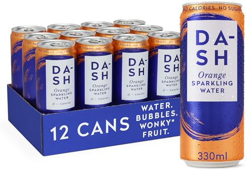 DASH Water Orange – 12x Eaux pétillantes aromatisées à l'orange SANS Sucre, SANS Édulcorant, SANS calories – Infusées avec des Fruits rejetés (12x330ml)