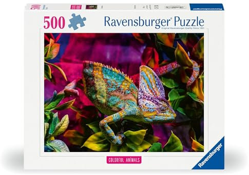 Ravensburger - Puzzle 500 Pezzi Camaleonte | Puzzle Per Adulti 500 Pezzi | Puzzle Adulti Per Bambini Dai 14 Anni In Su | Regalo Compleanno Per Bambini Dai 14 Anni In Su | Misure 49x36cm