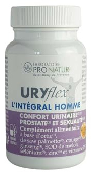 URYflex L’INTEGRAL HOMME – Complément alimentaire prostate et vitalité masculine – Ortie, courge, ginseng, saw palmetto, zinc, sélénium, SOD – 60 gélules – Fabriqué en France