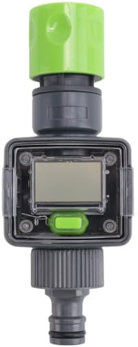 Qusedwey Digital Water Flow Meter IPX6 Outdoor Garden Hose Water Calculate Consumption Water Flow Rate 3/4inch Thread Connectors