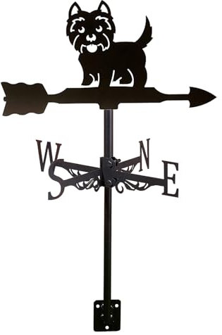 XAoSCd Banderuola A Forma di Gallo, Banderuola in Metallo per Cortile, Tetto, Giardino, Segnaletica Direzionale, Indicatori di Direzione del Vento in Ferro Battuto, Kit PE,B