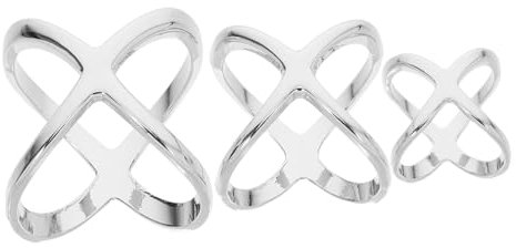 NUOBESTY 3stücke Teiliges Edelstahl Schalring X-former Verschlussring Elegant Glänzend Für Seidentücher Schals Und T-shirt-knoten Vielseitiger Und Robuster Modeclip Für Damen