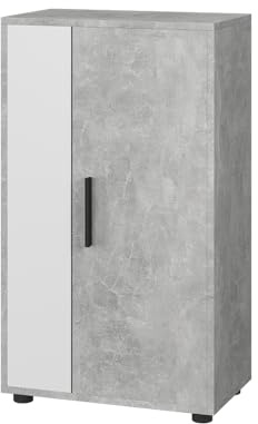 Vicco Kommode Berno, Beton/Weiß, 50.1 x 87.3 cm