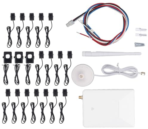 3 Phase 4 Drahtmessmesser WiFi aktiviert Smart Energy Monitor mit 16x50A- und 3x200A -Klemmen für Home Solar PV -Systeme ABS -Material 111.3x81.2x41.4mm