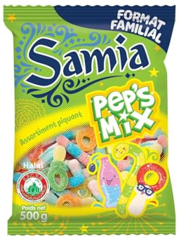 SAMIA – Bonbons Piquants Halal, Explosion de Saveurs Intenses pour un Plaisir Unique (Sachet 500g) - Lot de 3 - vendu par Lot