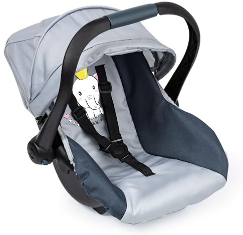 Bayer Design 67996AA Puppenautositz, Sitz, mit Dach, verstellbarem Griff, Gurt, für Puppen bis 46 cm