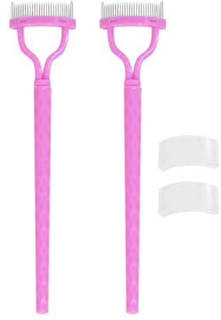 Peine de pestañas para ojos, paquete de 2 definidores de dientes de metal, peine formador de pestañas con cubierta protectora, cepillo de cejas, herramienta cosmética de maquillaje, suministros de