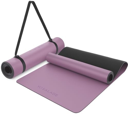 YOGALABS® - Premium Yoga-Matte STUDIO 185 x 68 x 0,4cm (extra groß) inkl. Gurt aus ECO PU & Naturkautschuk - Antirutsch-Beschichtung Gymnastik & Pilates-Matte 100% nachhaltig, schadstofffrei