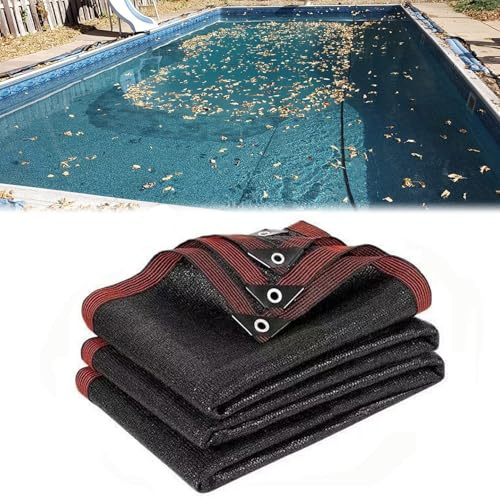 Rete rettangolare per foglie da piscina, con occhielli, rete a maglia fine, per piscine interrate e fuori terra, 4 x 6 m, mantiene l'acqua pulita previene foglie e detriti