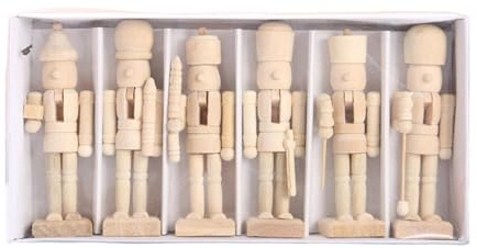 Gcljlmy Lot de 6 casse-noisettes DIY pour Noël - Figurines de casse-noisette à peindre - Décoration de bureau pour bureau de festival (pas de pinceau et pas de peinture)