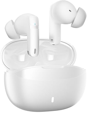 ATHONGL Wireless Earbuds, 100H Bluetooth 5.4 Headphones, ENC+ ANC Noise Cancelling Touch Control True Wireless Bluetooth Ear Buds,Stereo Deep Bass Bluetooth Headset for Sports/Workout/Gym(White)