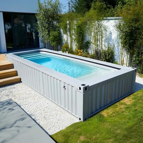 Piscina prefabricada de fibra de vidrio de 15 pies y 20 pies para patio trasero, para instalación enterrada, uso familiar, kit de piscinas de inmersión sobre el suelo, piscinas duraderas para uso